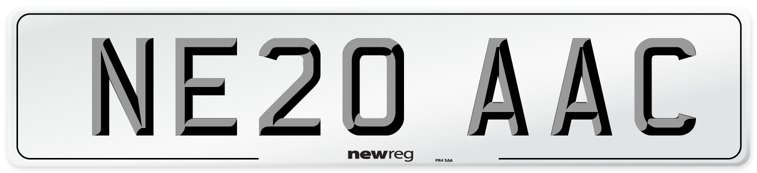 NE20 AAC Number Plate from New Reg